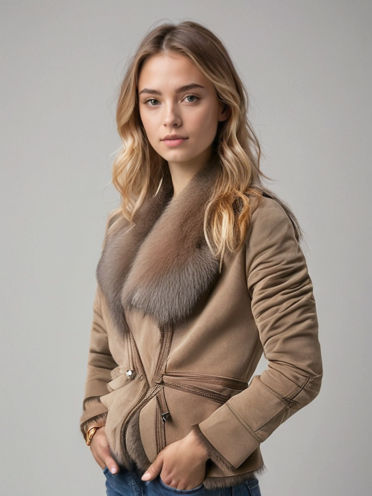 Bélle – Braune Wildlederjacke für Damen – Warm & Stilvoll