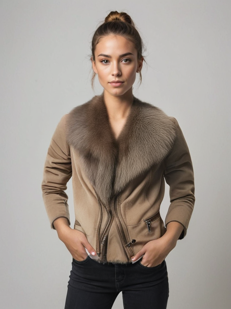 Bélle – Braune Wildlederjacke für Damen – Warm & Stilvoll