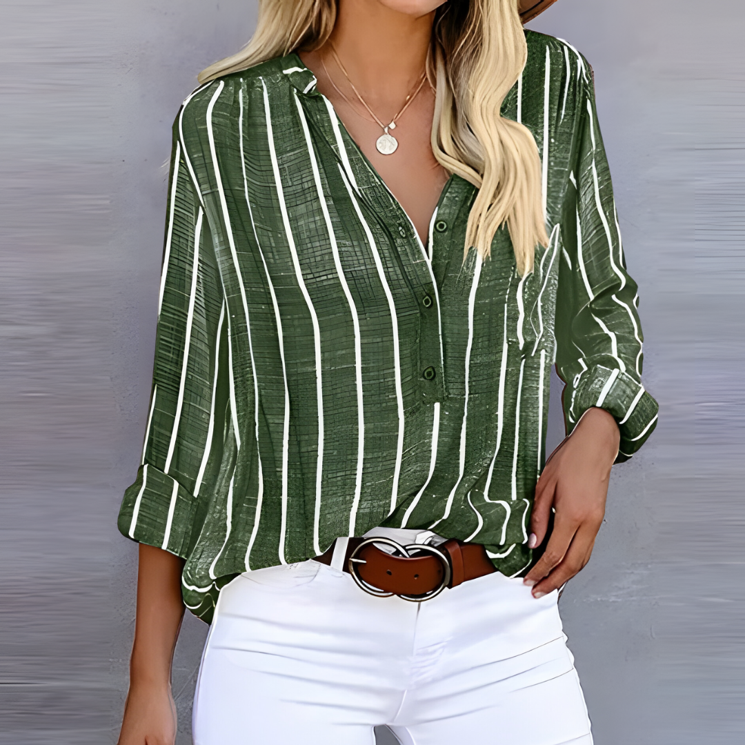 Trendy gestreifte Damenbluse