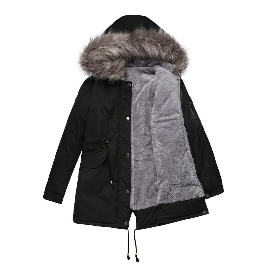 Damen Kapuze Winter Parka Jacke Warme