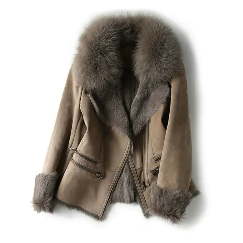 Bélle – Braune Wildlederjacke für Damen – Warm & Stilvoll