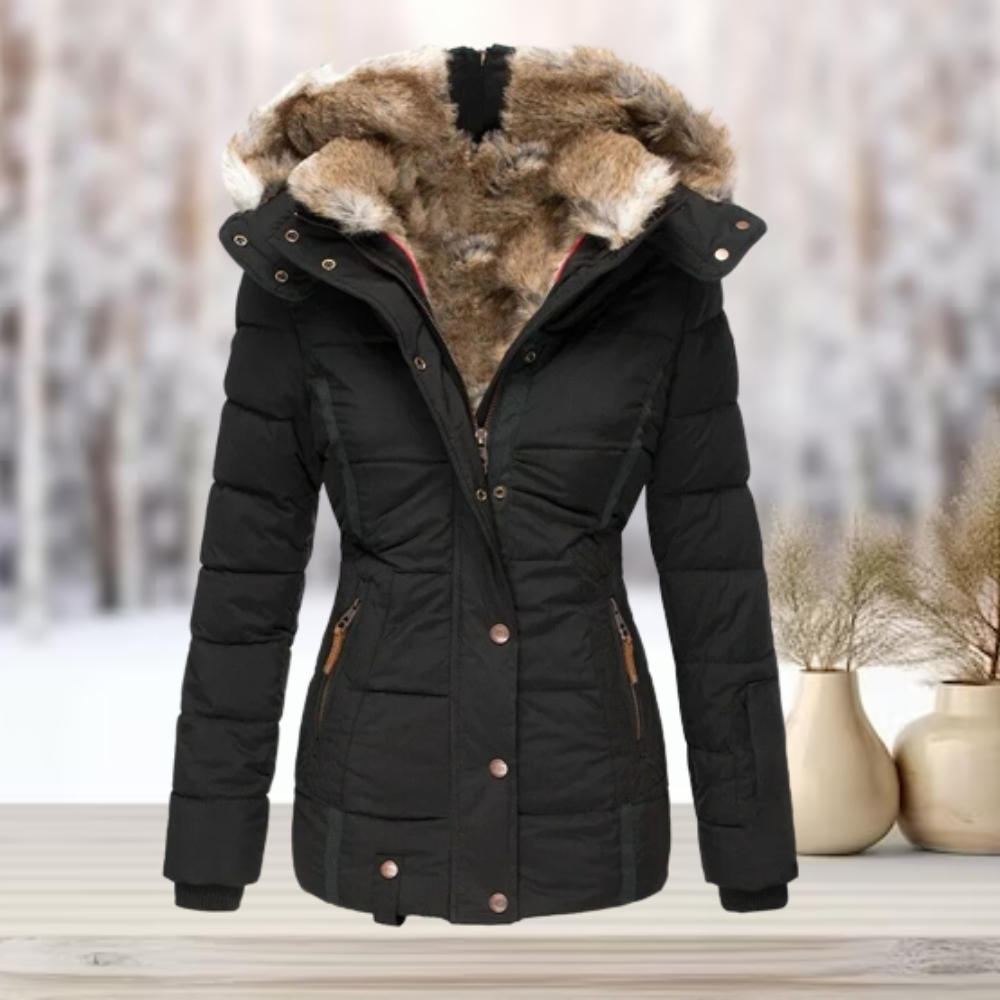 Eula – Winter Pelzjacke mit Kapuze – Wärme & Stil