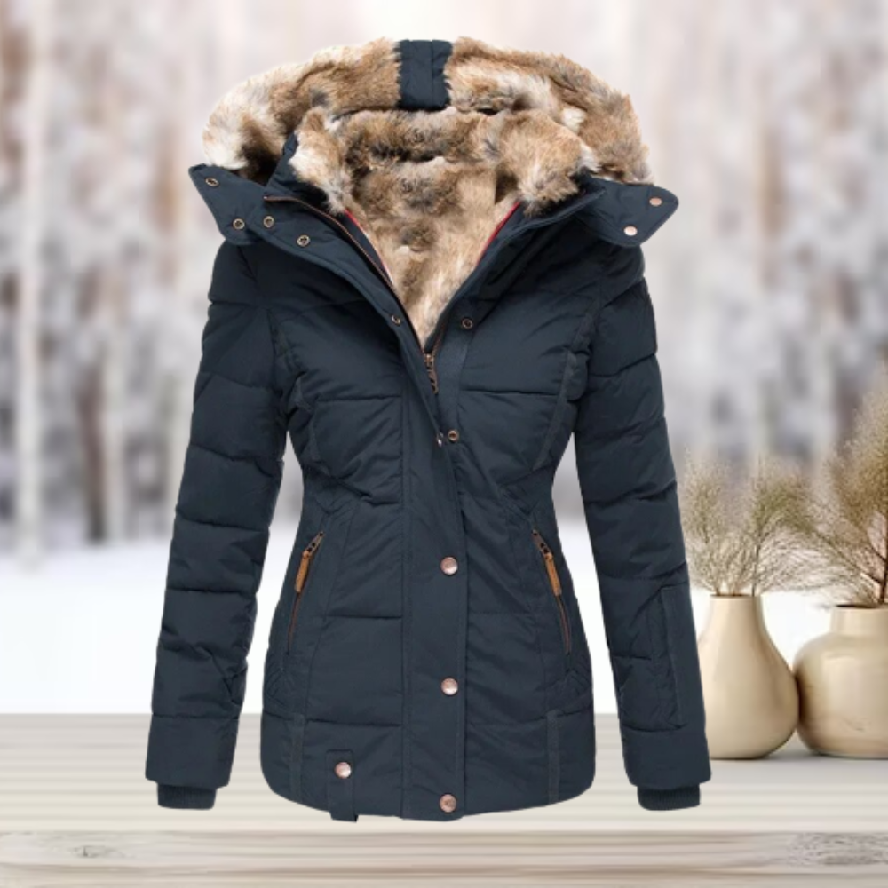 Eula – Winter Pelzjacke mit Kapuze – Wärme & Stil