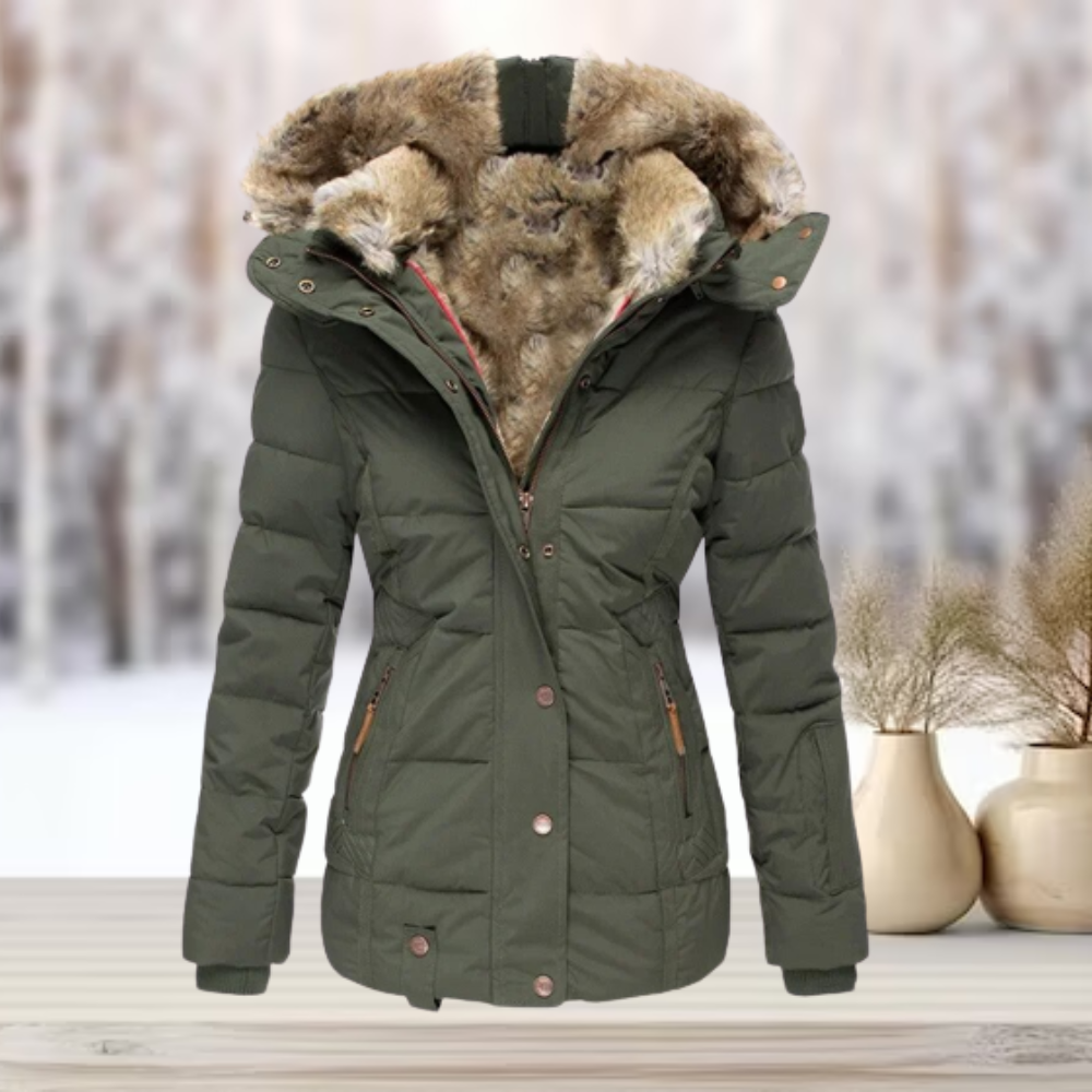 Eula – Winter Pelzjacke mit Kapuze – Wärme & Stil