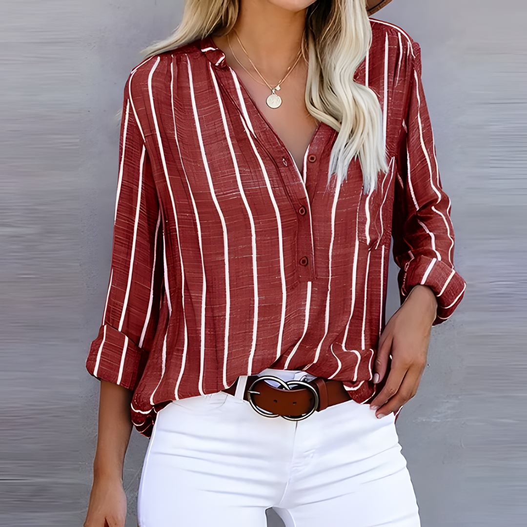 Trendy gestreifte Damenbluse