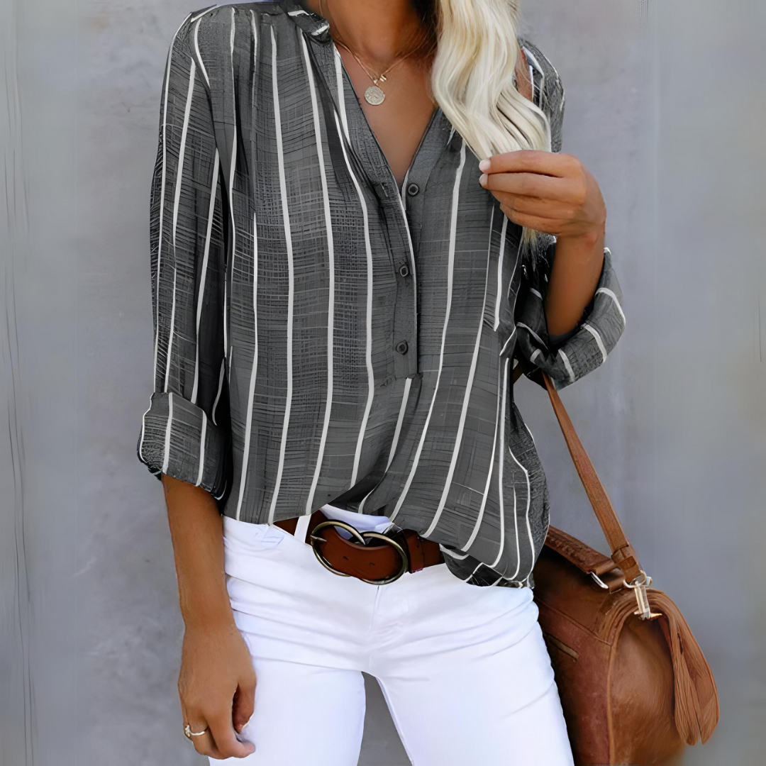 Trendy gestreifte Damenbluse