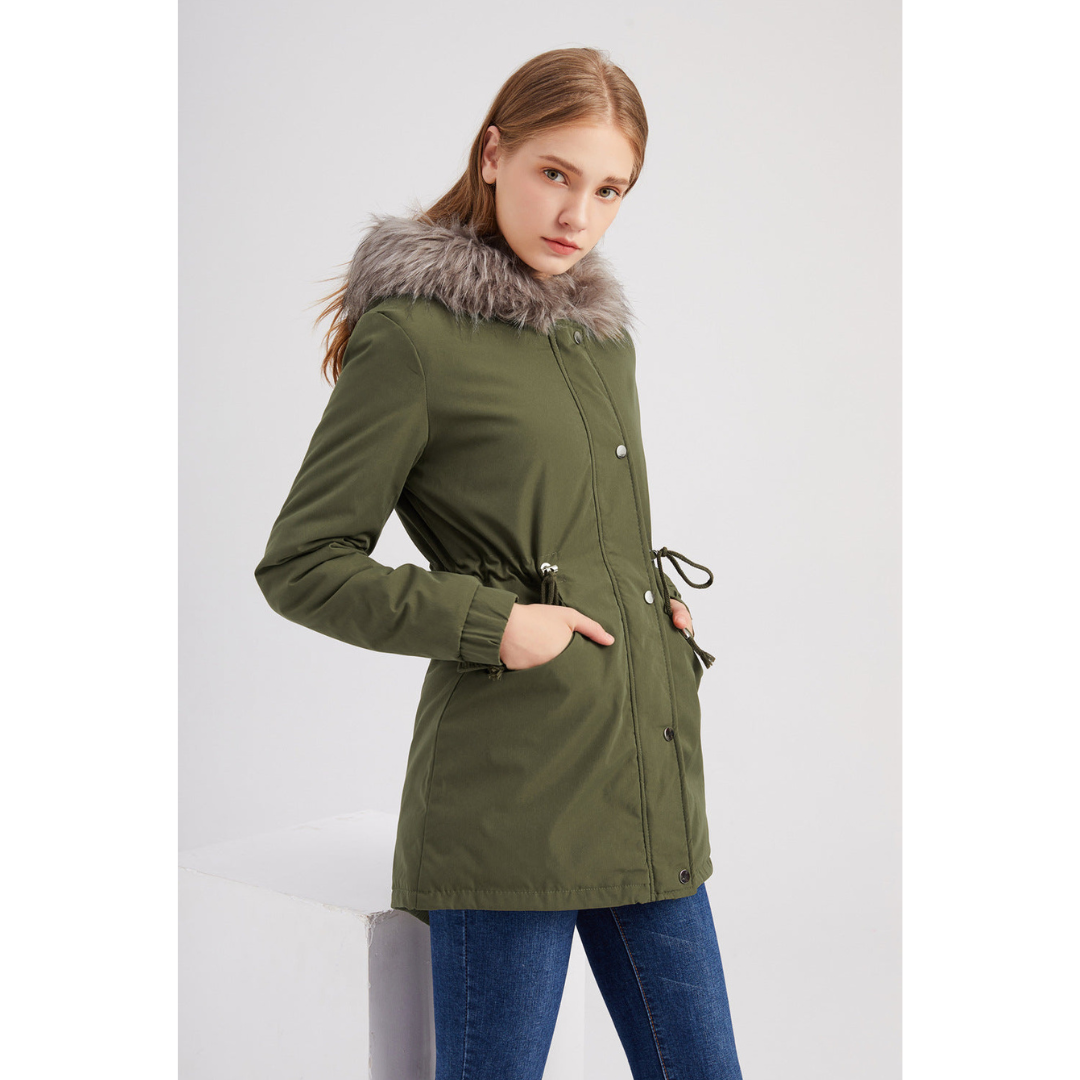 Damen Kapuze Winter Parka Jacke Warme