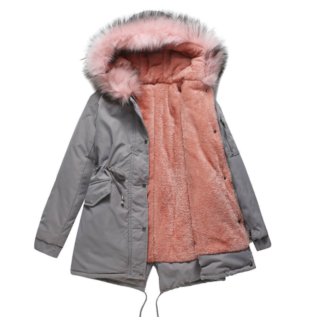 Damen Kapuze Winter Parka Jacke Warme