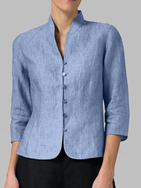 Hochwertige Damen Bluse mit Stehkragen