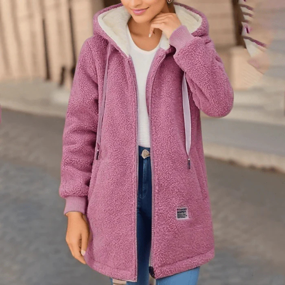 Damen Langarm Winter Warm Kapuze Jacke Lange
