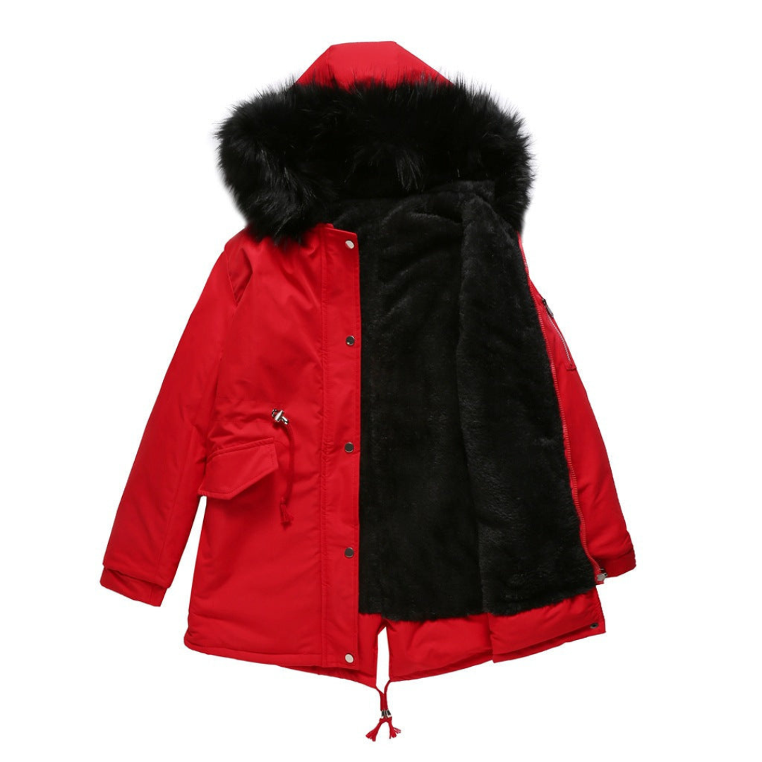 Damen Kapuze Winter Parka Jacke Warme
