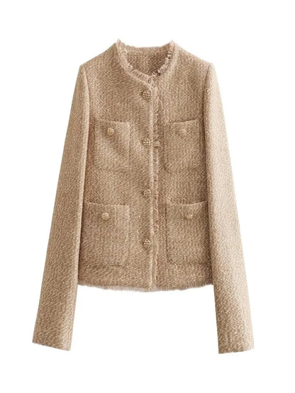 Elegante Cropped Jacke mit Taschen