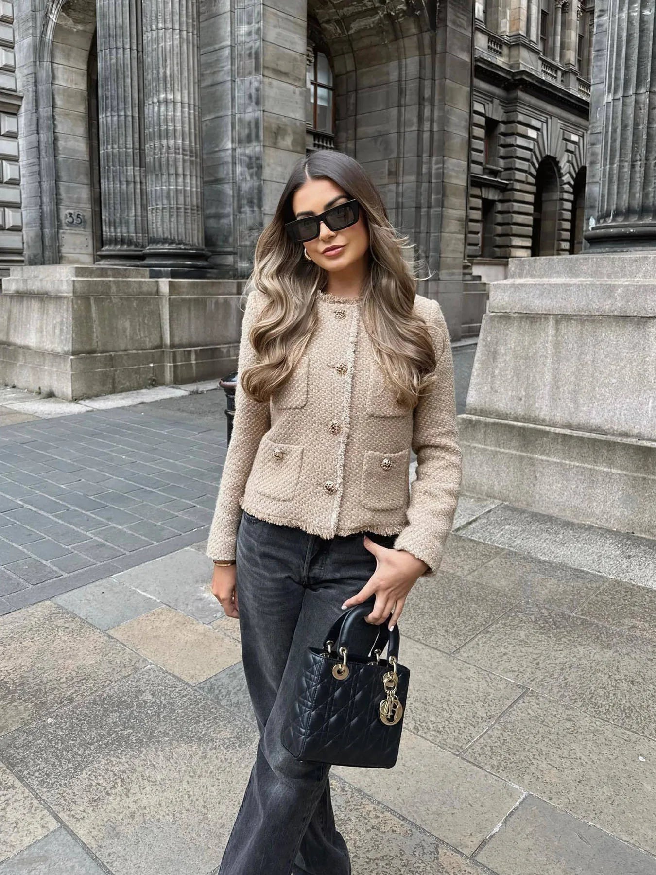 Elegante Cropped Jacke mit Taschen