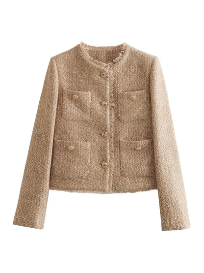 Elegante Cropped Jacke mit Taschen