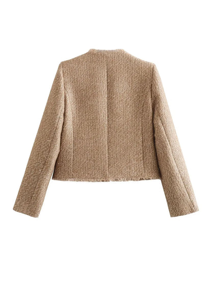 Elegante Cropped Jacke mit Taschen