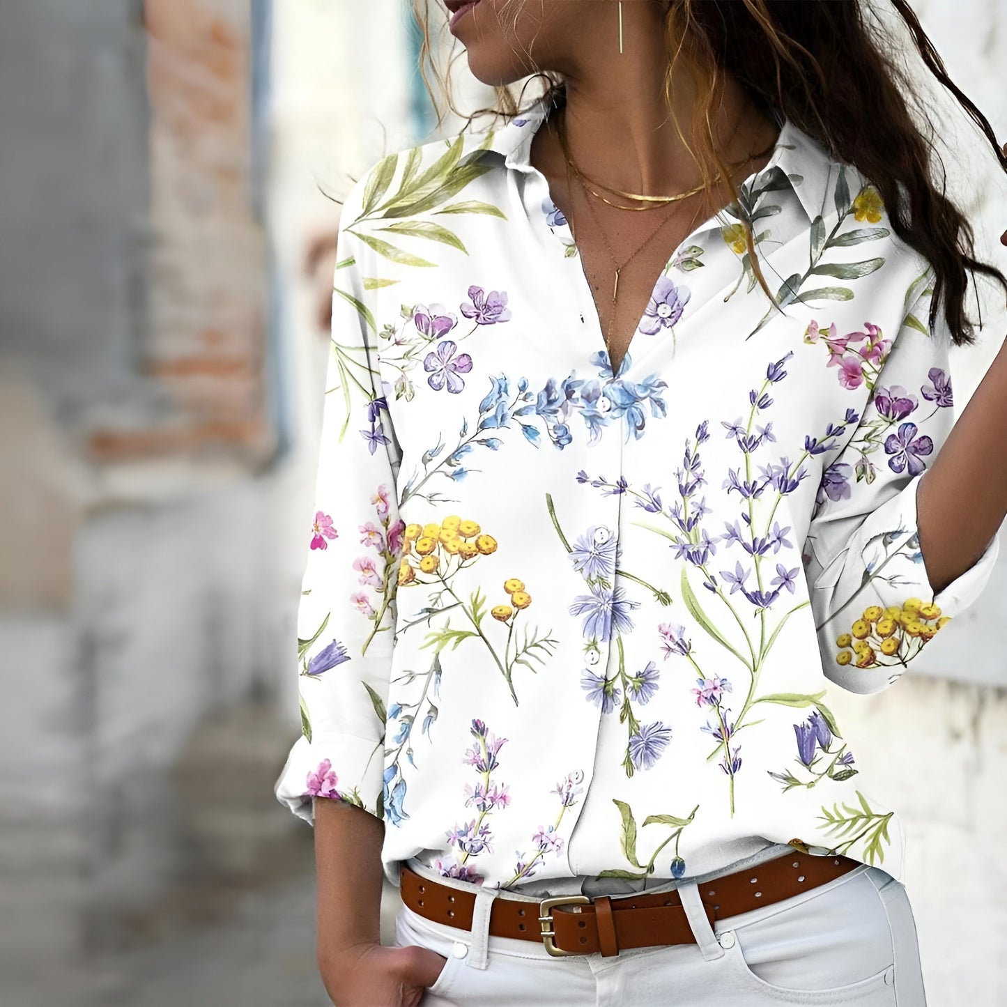 Krissy - Lässig gemusterte Bluse für Frauen - Bequem & Trendy